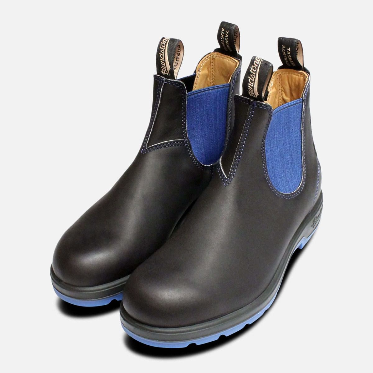 Ladies Blundstone 1403 Black Blue Chelsea boots