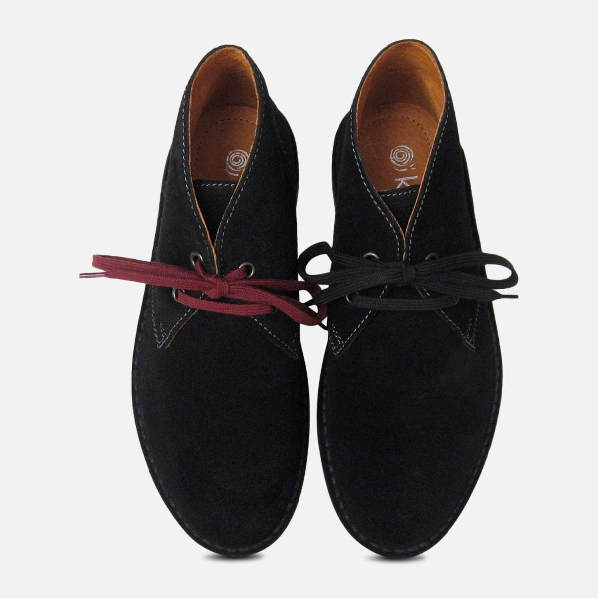 Details about   Ladies Black Suede Kebo Italian Desert Boots 
