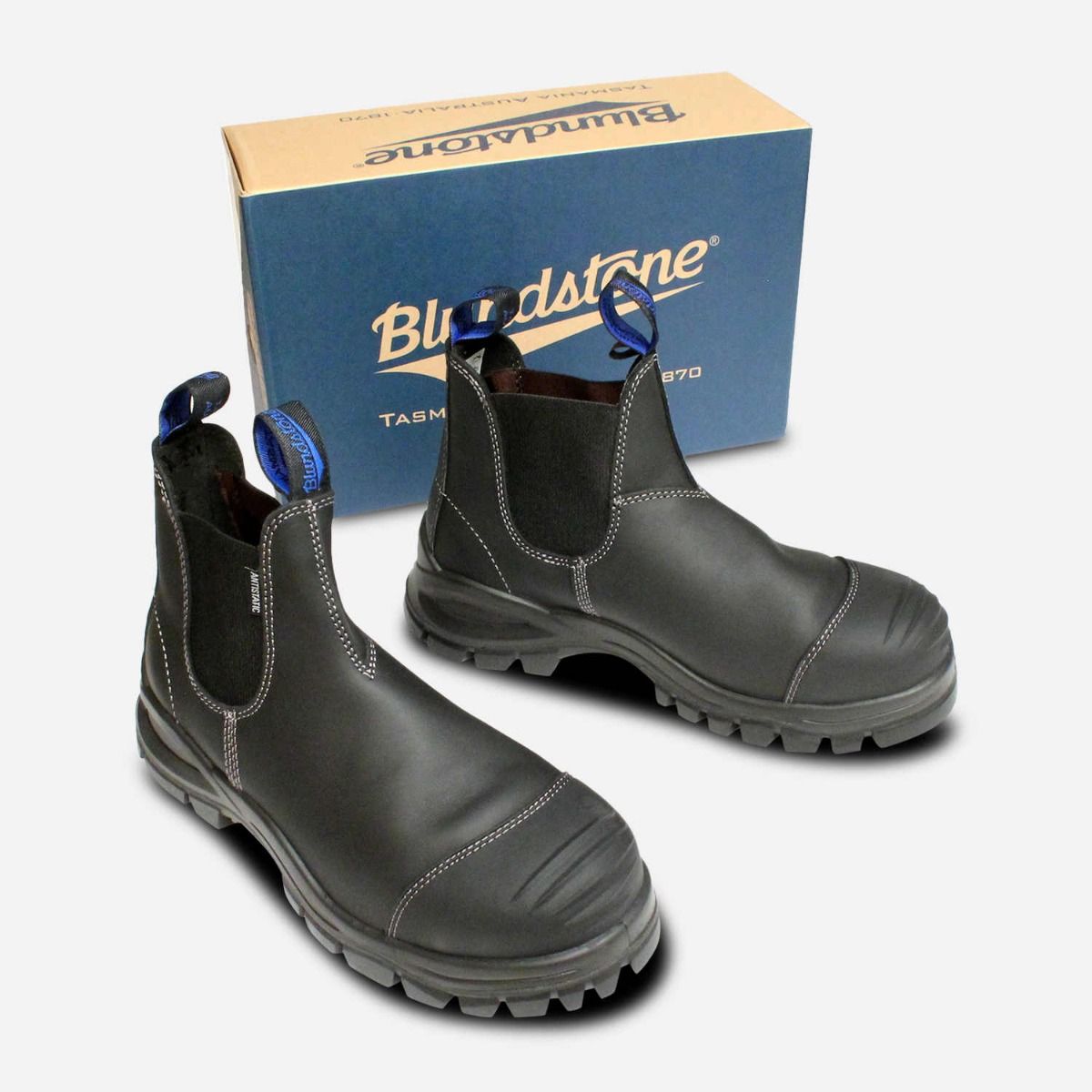 Chelsea 910 Blundstone Black Steel Toe Cap Dealer Slip on S3 Safety Boots 