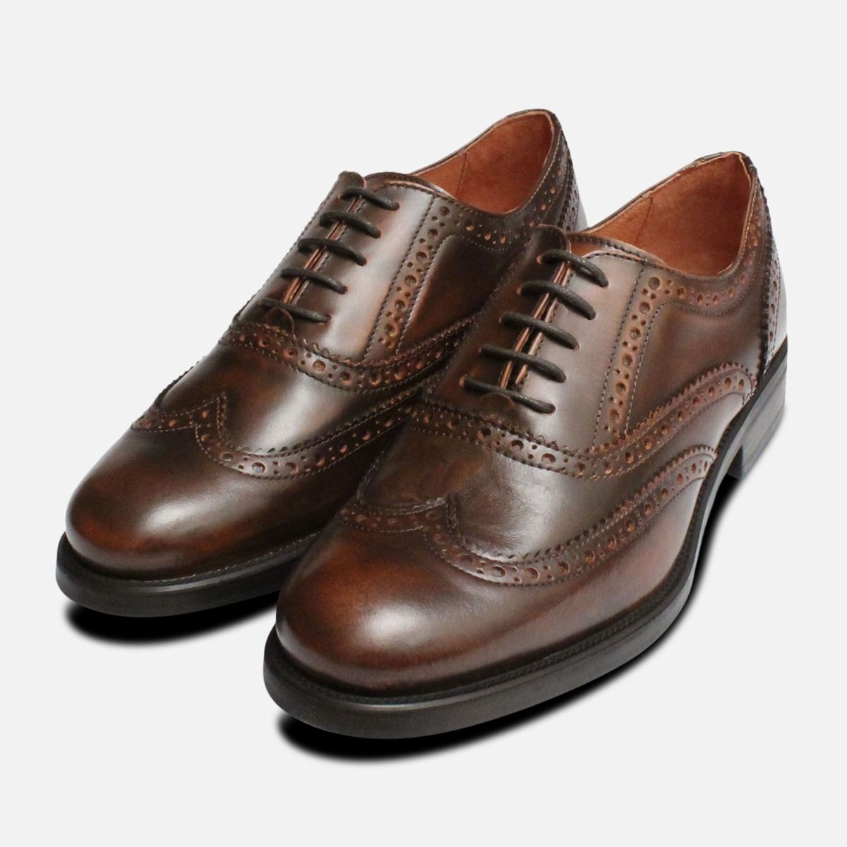 Antique Brown Oxford Brogues for Ladies
