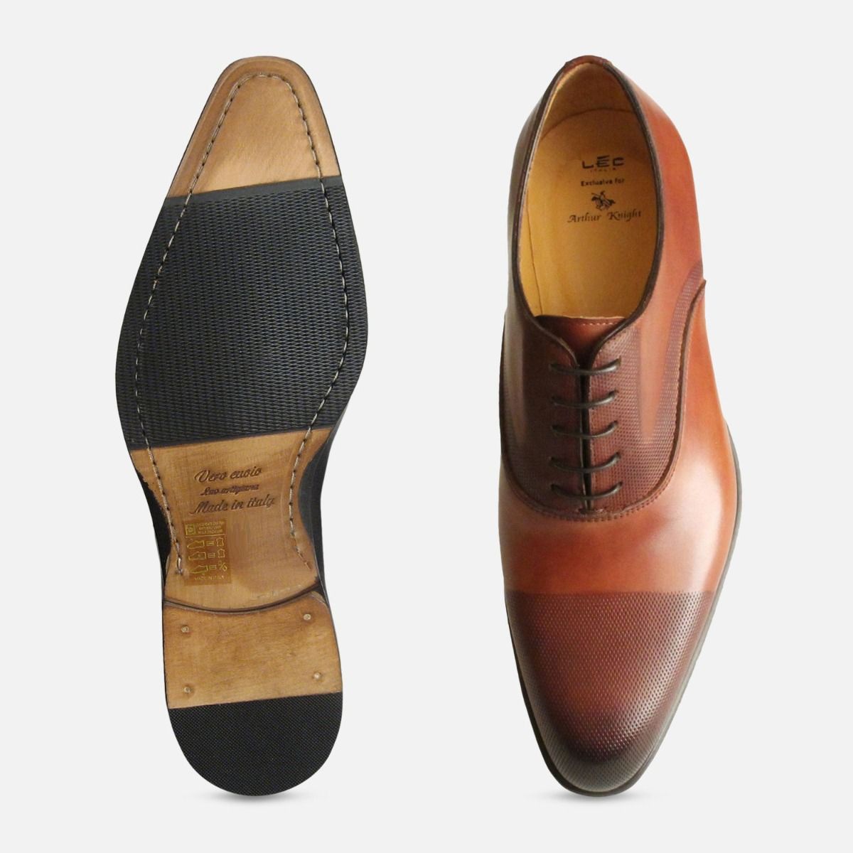 Executive Rich Brown Perforated Italian Oxford Shoes