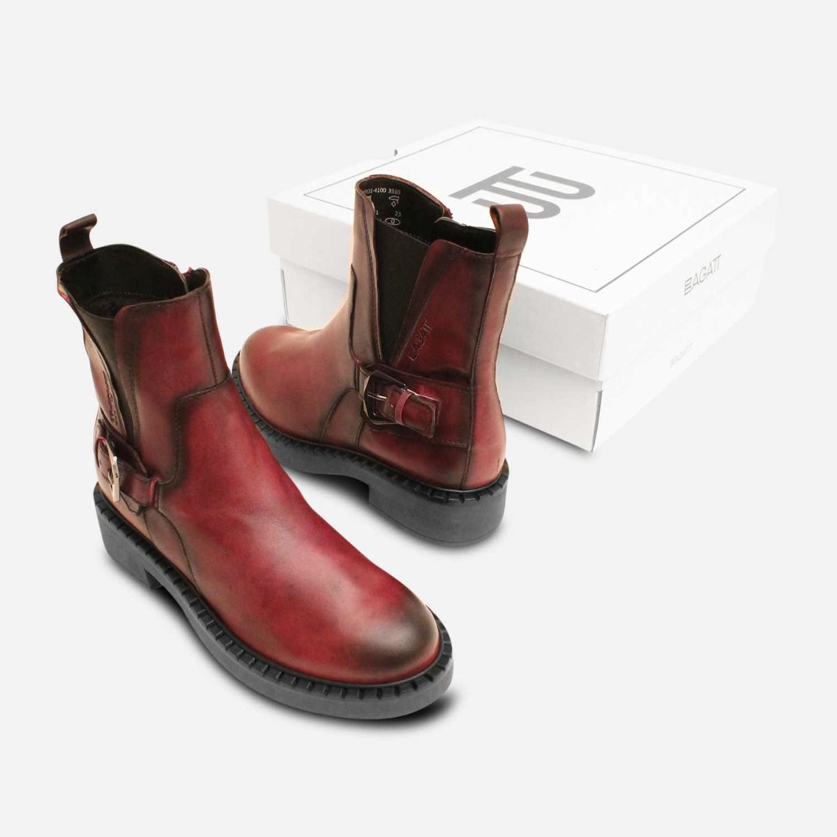 Burgundy biker hot sale boots