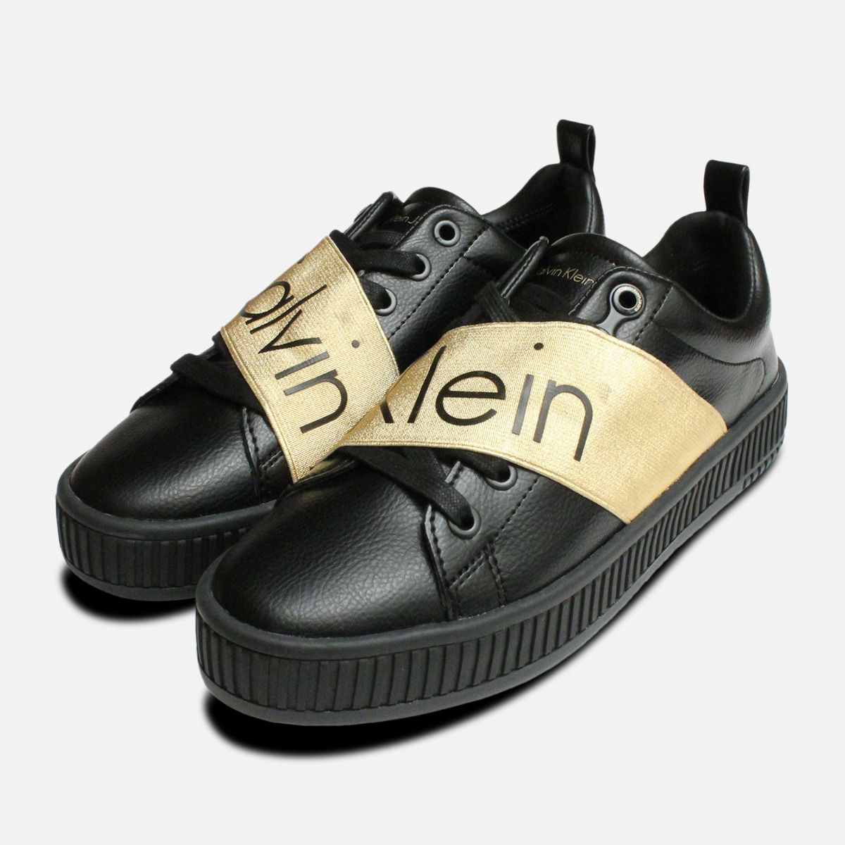 Exclusive Gold & Black Calvin Klein Antonia Shoes