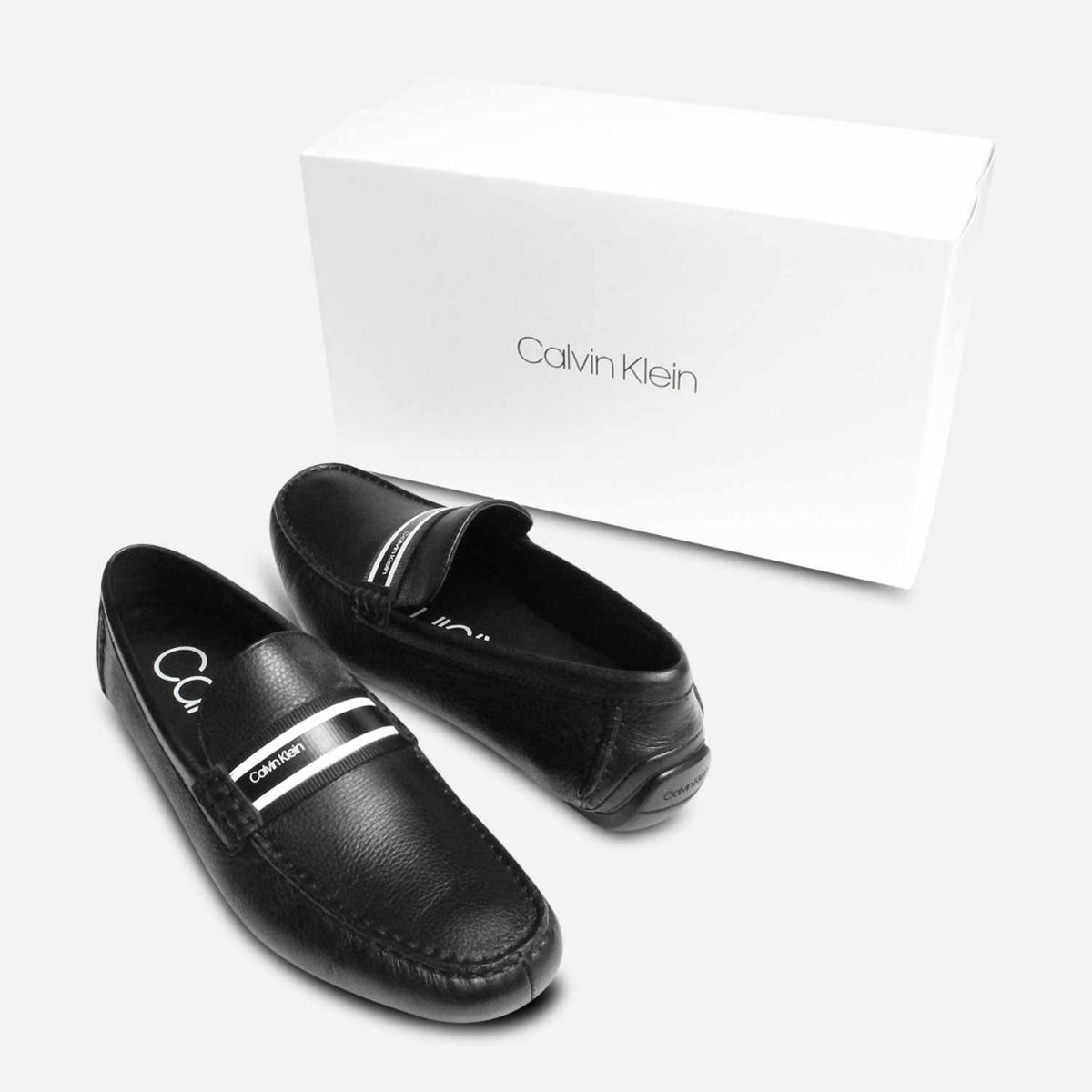 Calvin Klein Black Mens Kashton Driving Shoe Moccasins
