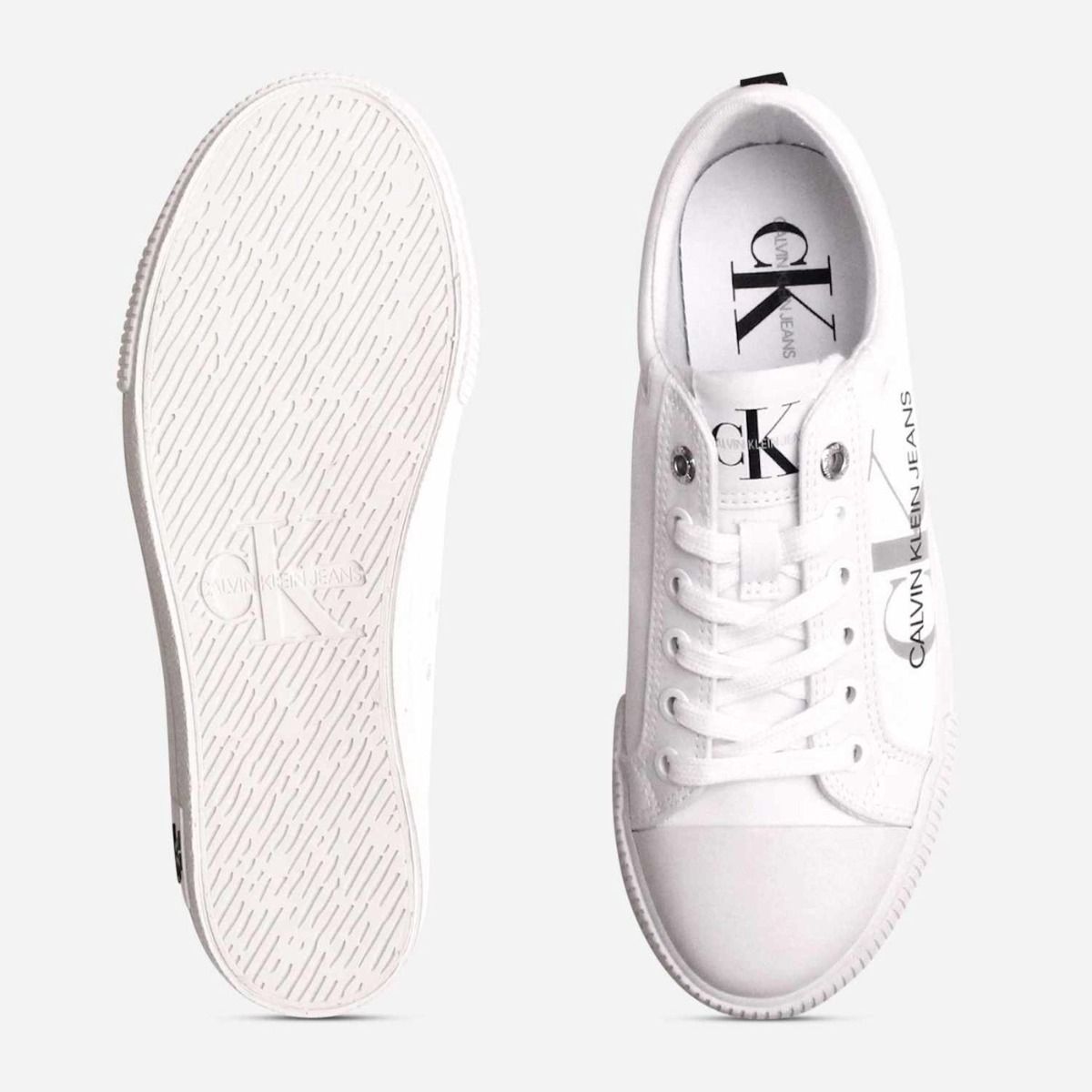 calvin klein men's white sneakers