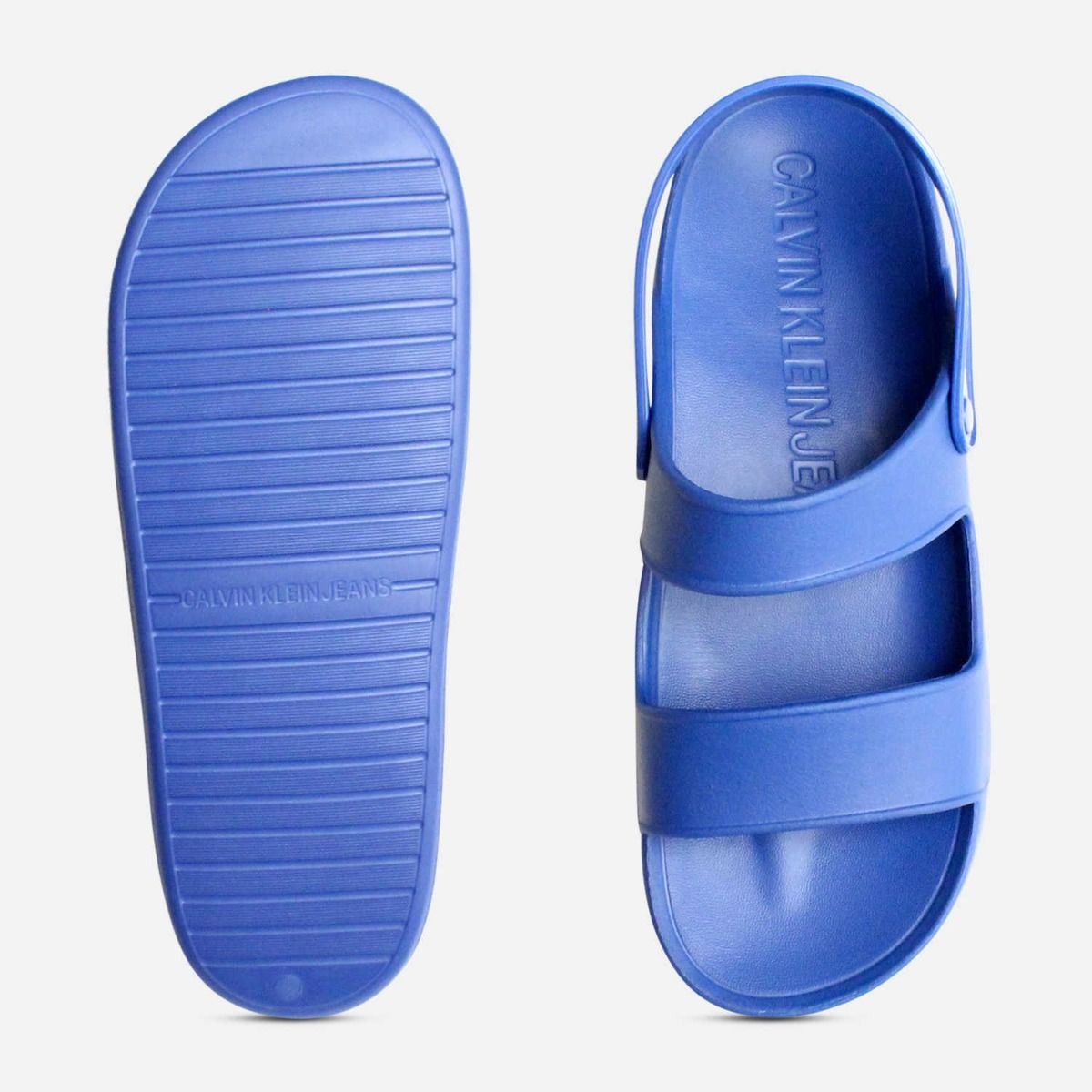 Calvin Klein Designer Rubber Sandals in Nautical Patton Blue