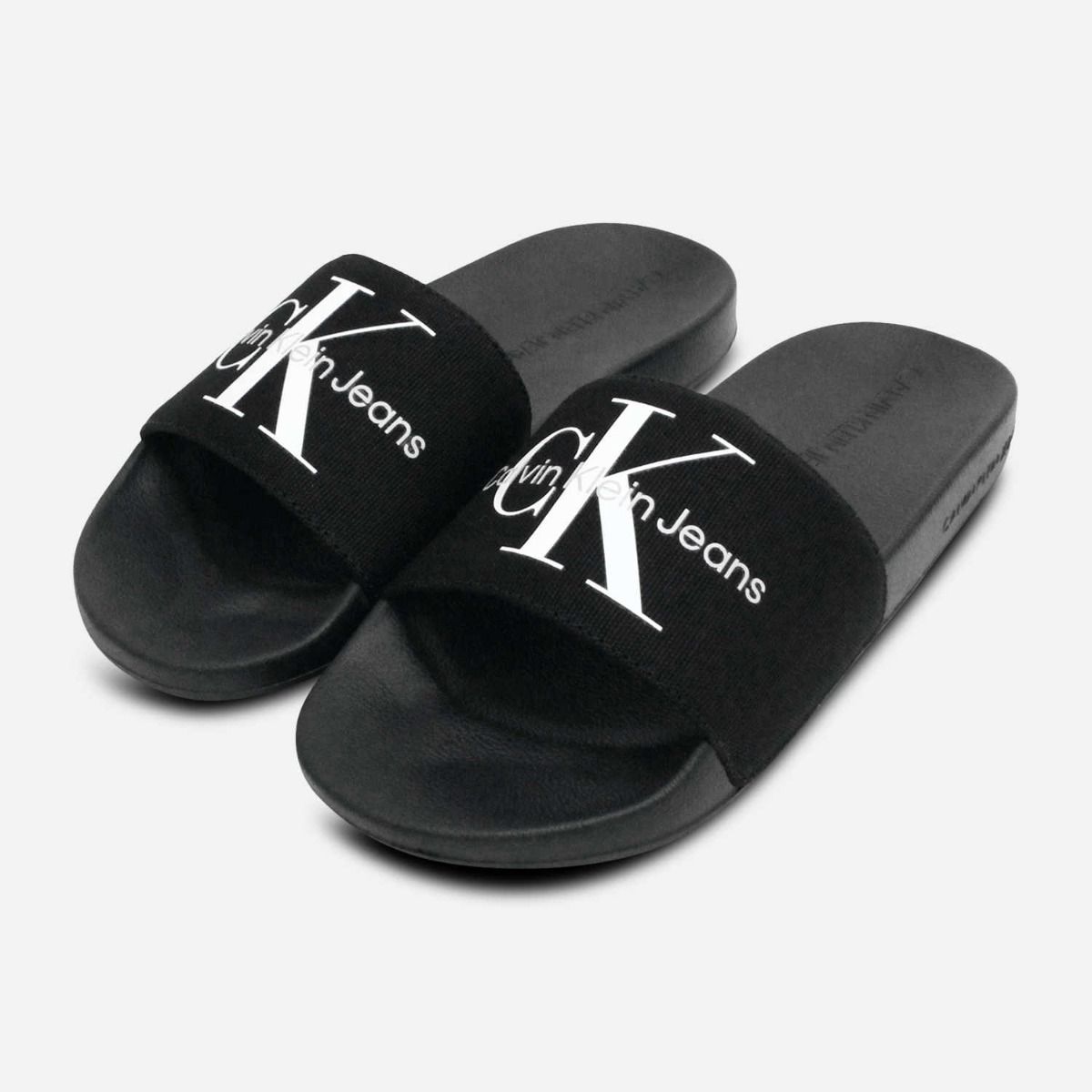 Calvin Klein Black Womens Designer Pool Slider Sandals