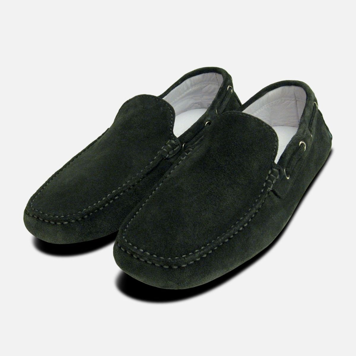 Mens black shop suede driving shoes