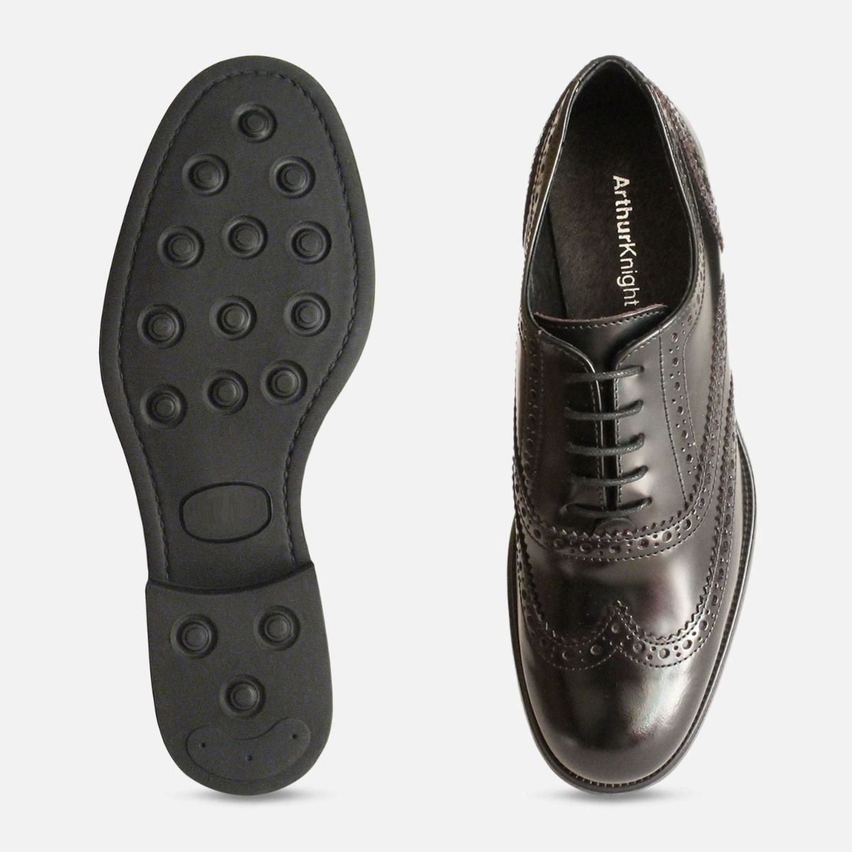 Black Oxford Rubber Sole Brogues Made in Italy