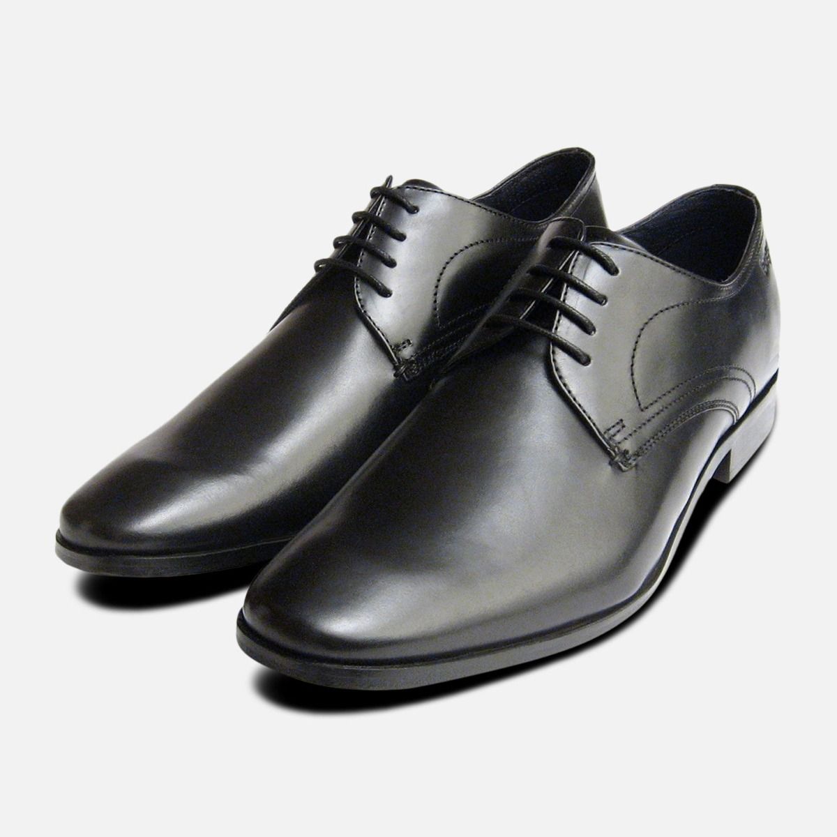 Mens Formal Designer Bugatti Shoes in Black Calf