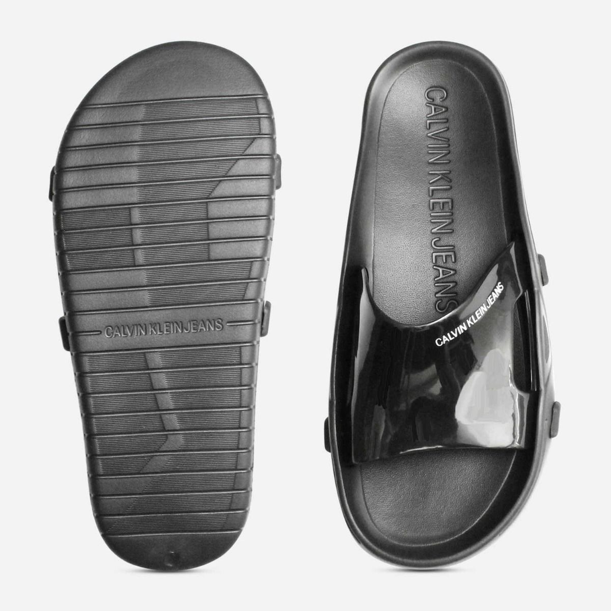 Calvin Klein Designer Black Francesco Rubber Beach Sandals