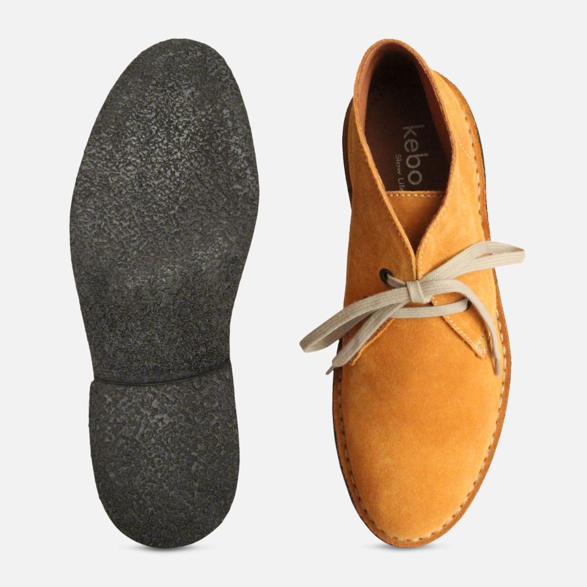 Wheat Yellow Suede Mens Italian Desert Boots