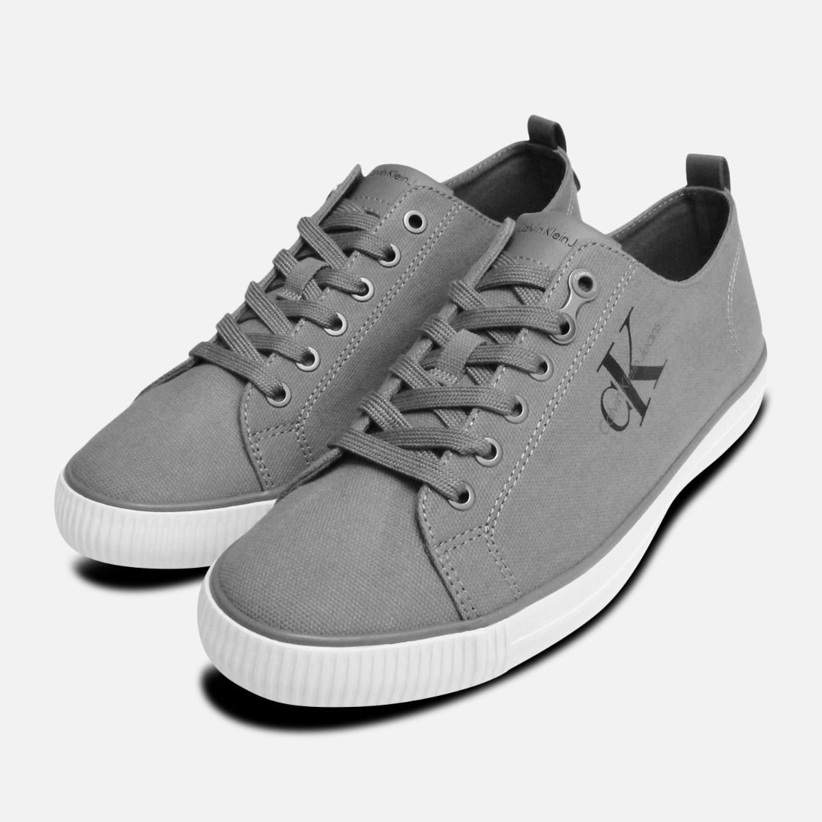 Grey Canvas Calvin Klein Arnold Mens Sneakers