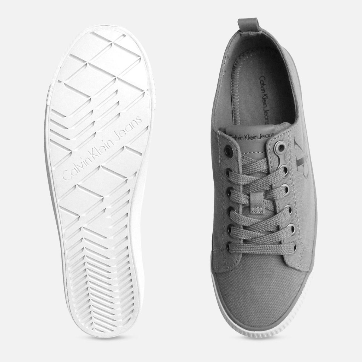 Grey Canvas Dora Sneakers by Calvin Klein Jeans