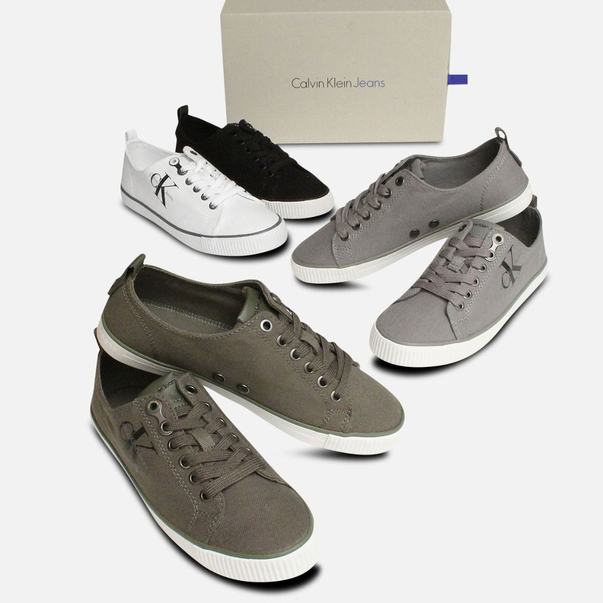 Grey Canvas Dora Sneakers by Calvin Klein Jeans