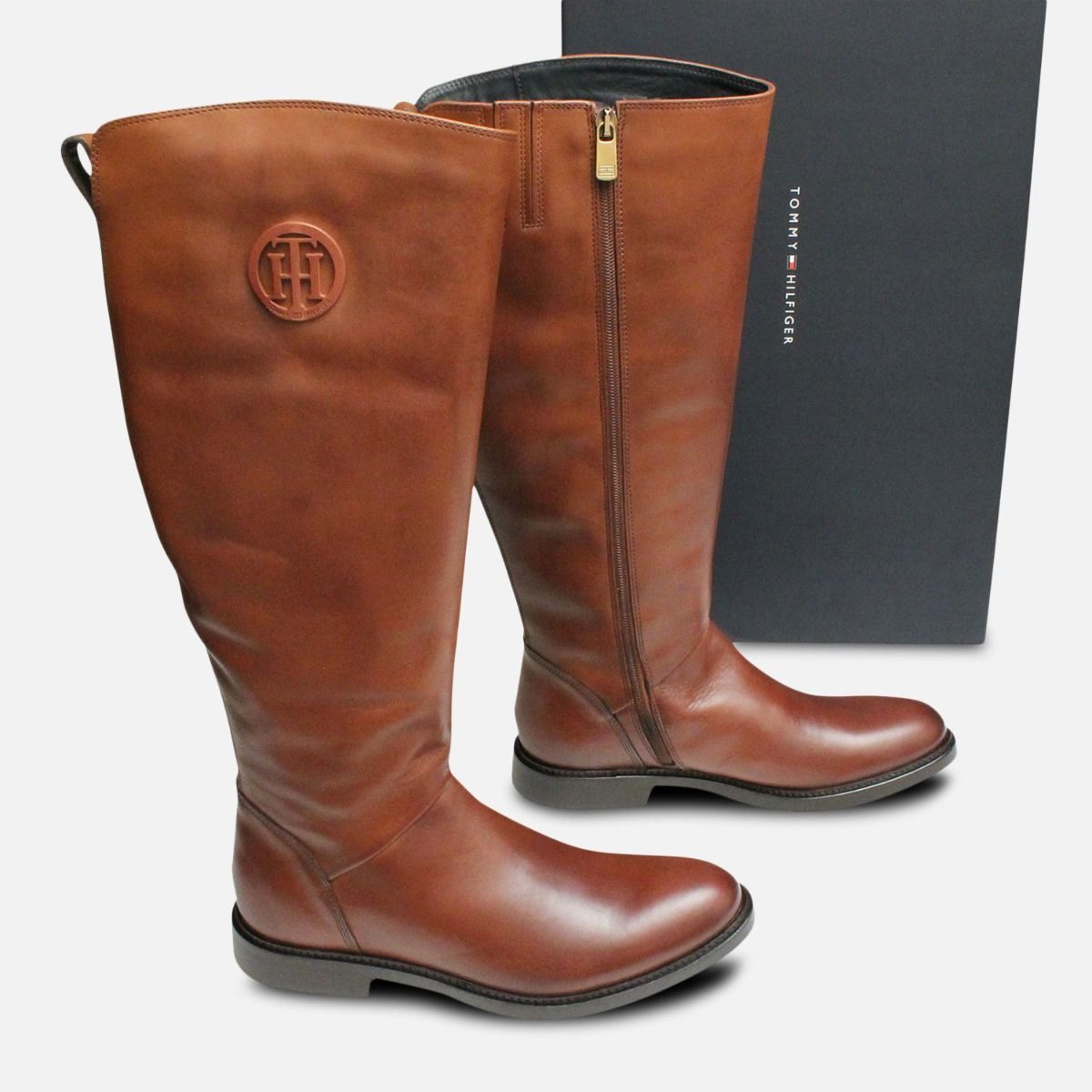 Tommy hilfiger cognac clearance boots