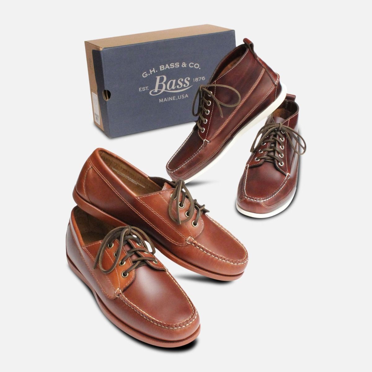 Bass Jackman Waxy Brown Pull Up Mens Boat Shoes