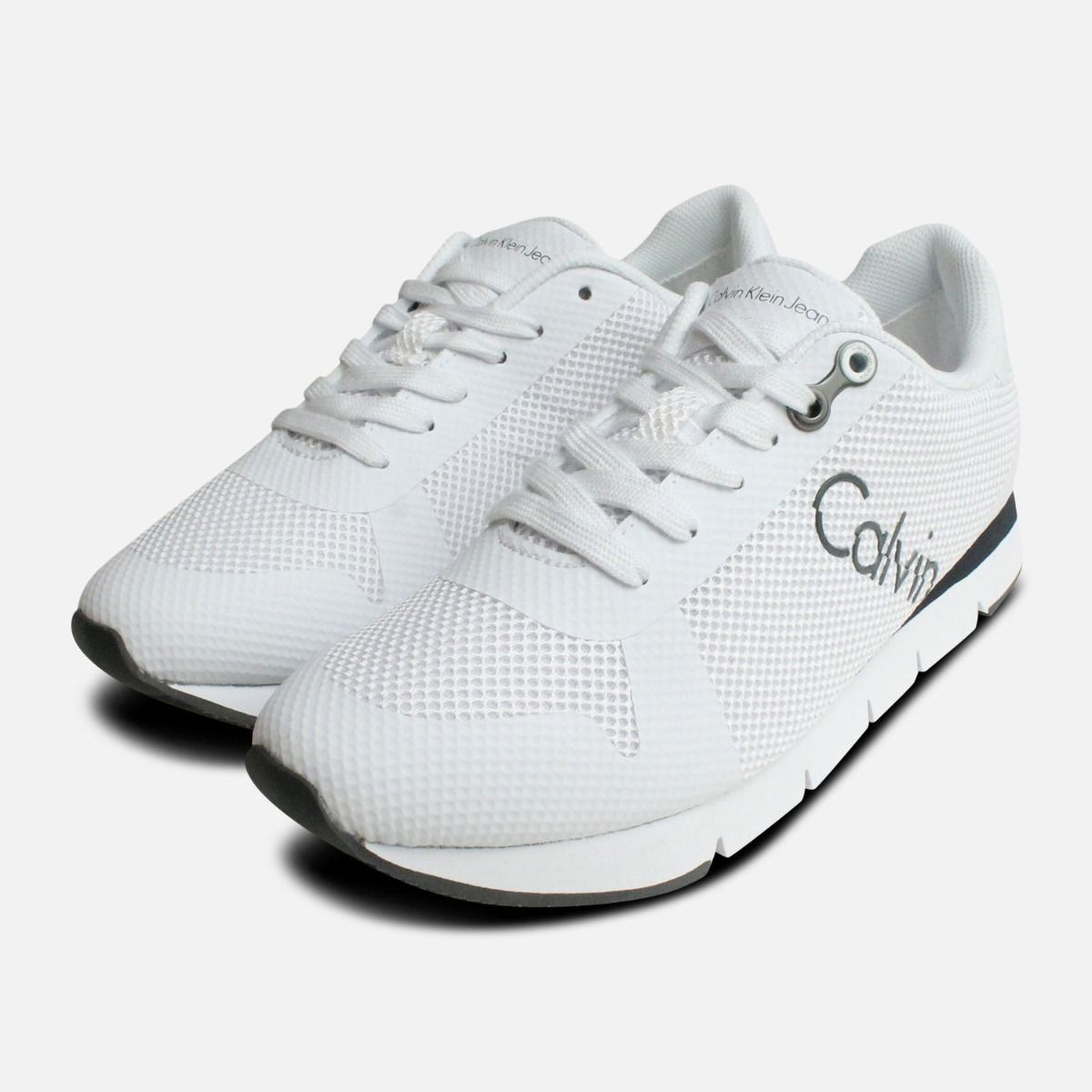 White Jacques Mesh Calvin Klein Trainers for Men