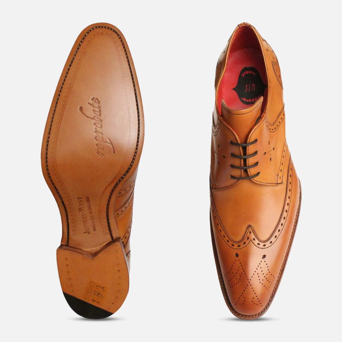 English Cedar Leather Jeffery West Premium Brogues