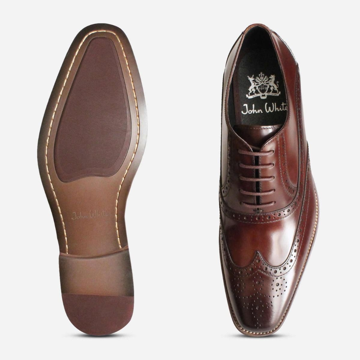 Premium Oxford Brogues in Brown Polished by John White