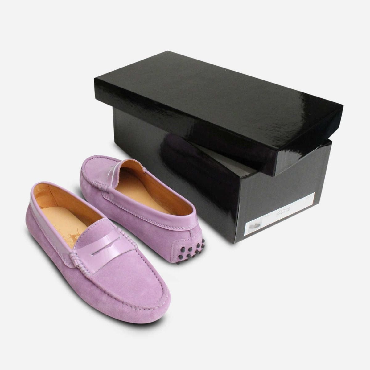Shoes Womens Shoes Slip Ons Moccasins Woman Flat Moccasin made in Split leather in Lilac Color Mother day gift Magenta suede 