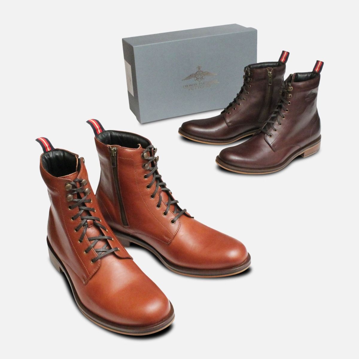 Thomas Partridge Mens Sergeant Boots in Chestnut