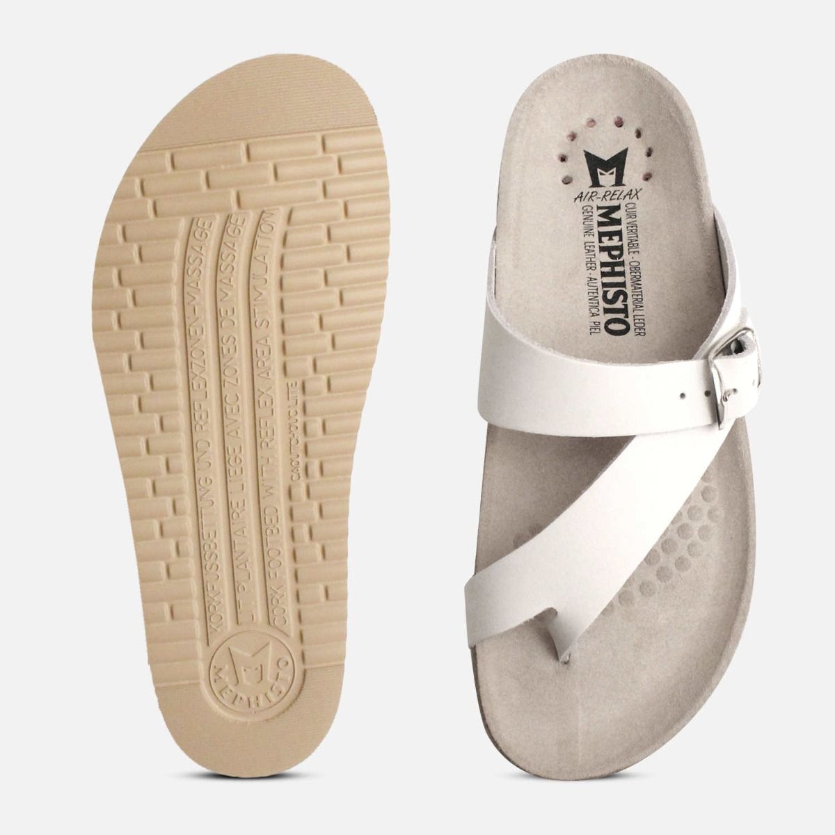 Mephisto Helen Sandals in Smooth White Leather