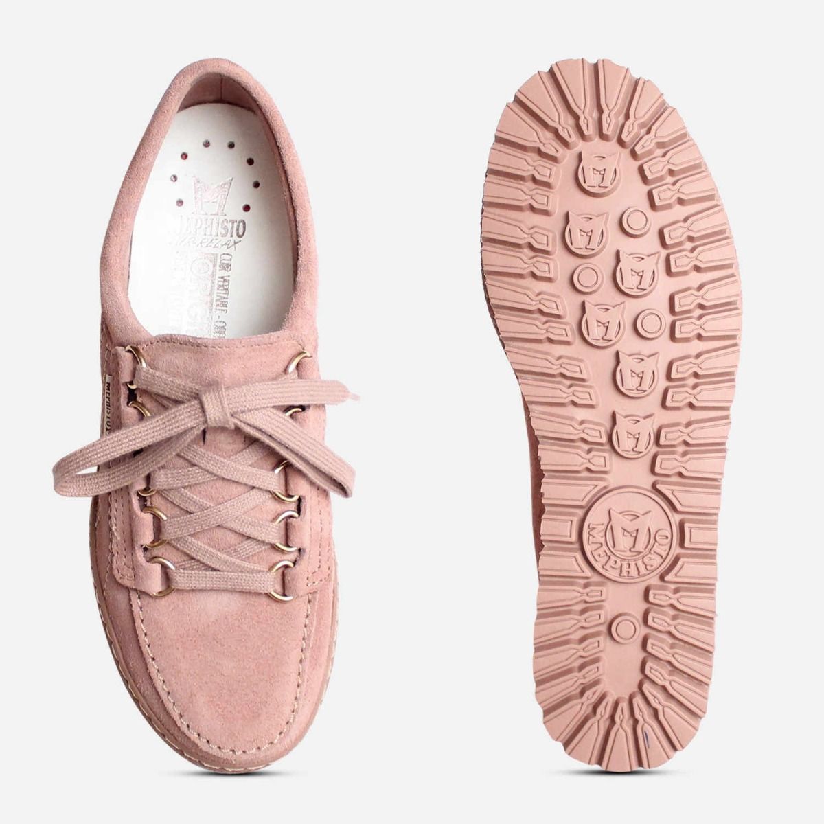 Mephisto Lady Shoes in Pastel Pink Suede Leather