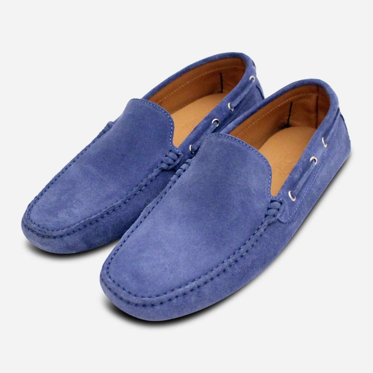 Blue Denim Jeans Suede Shoes by Arthur Knight