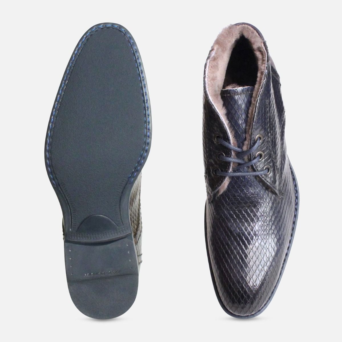 Mens shoes with fur on sale inside