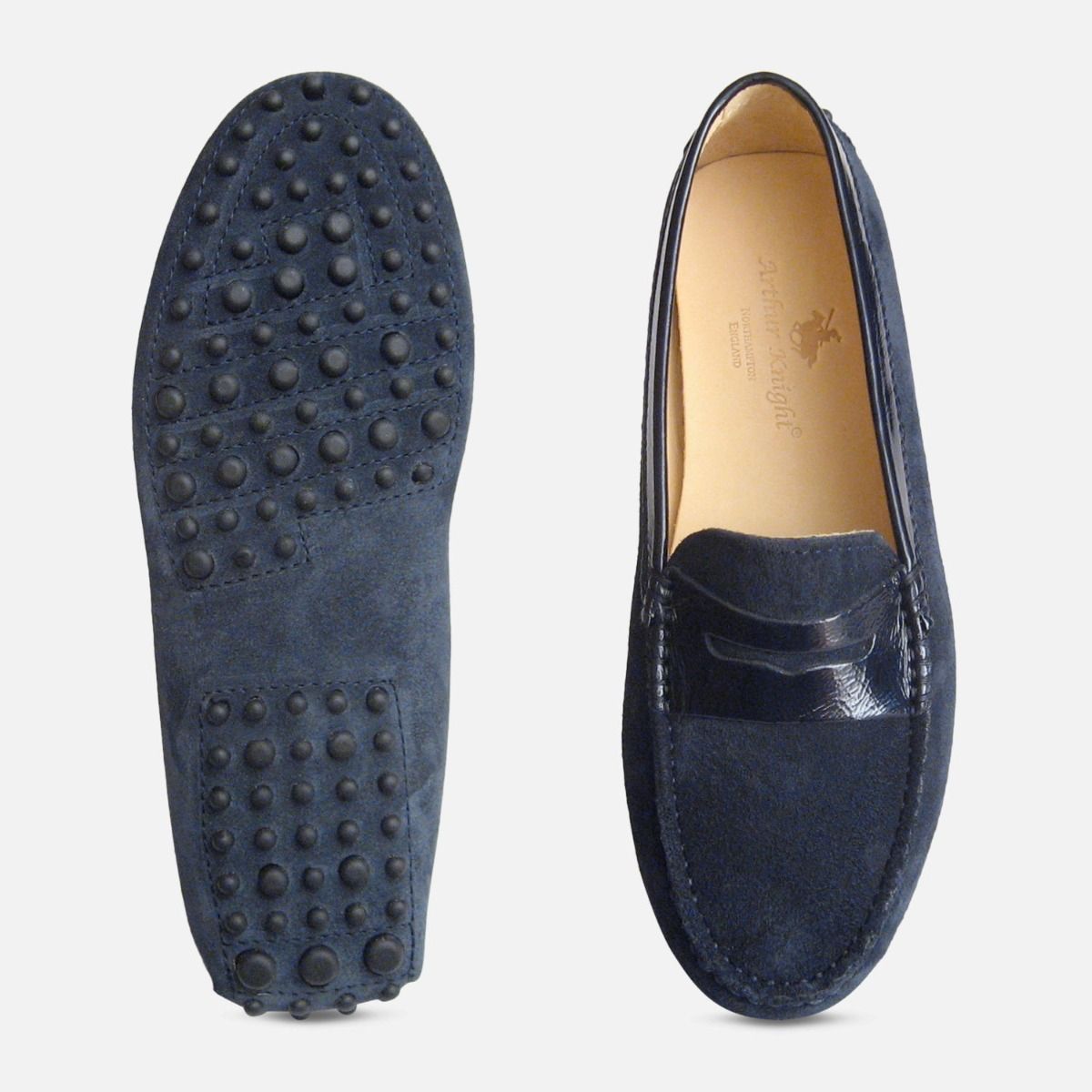 navy driving moccasins