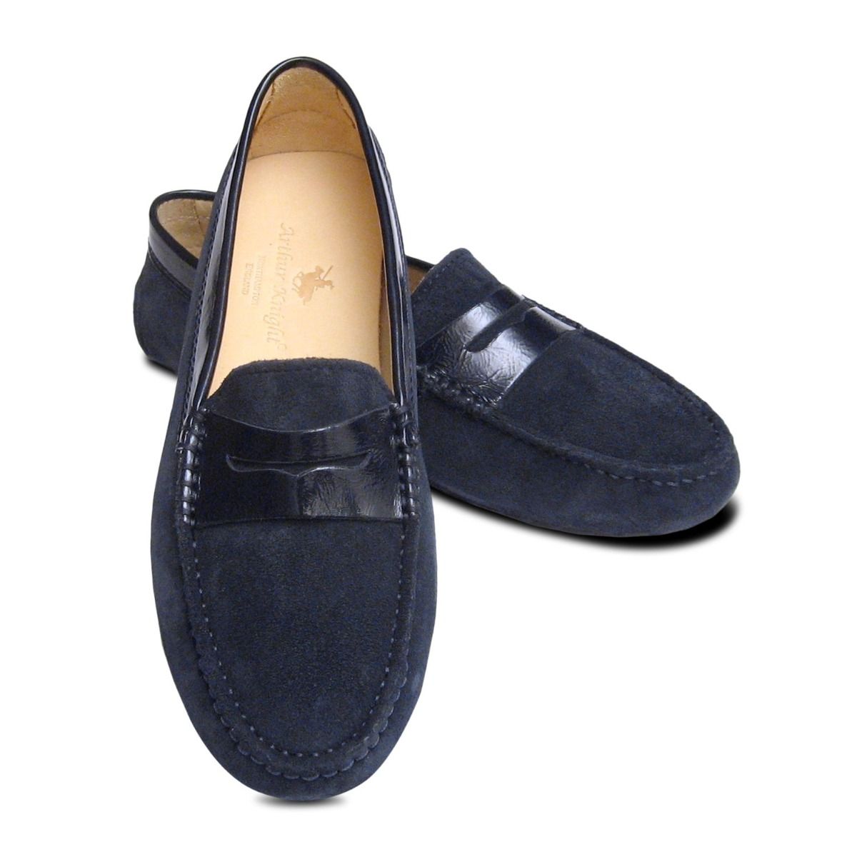 navy blue driving loafers