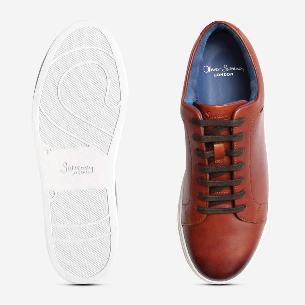 Luxury Oliver Sweeney Hayle Cupsole Trainers in Brown