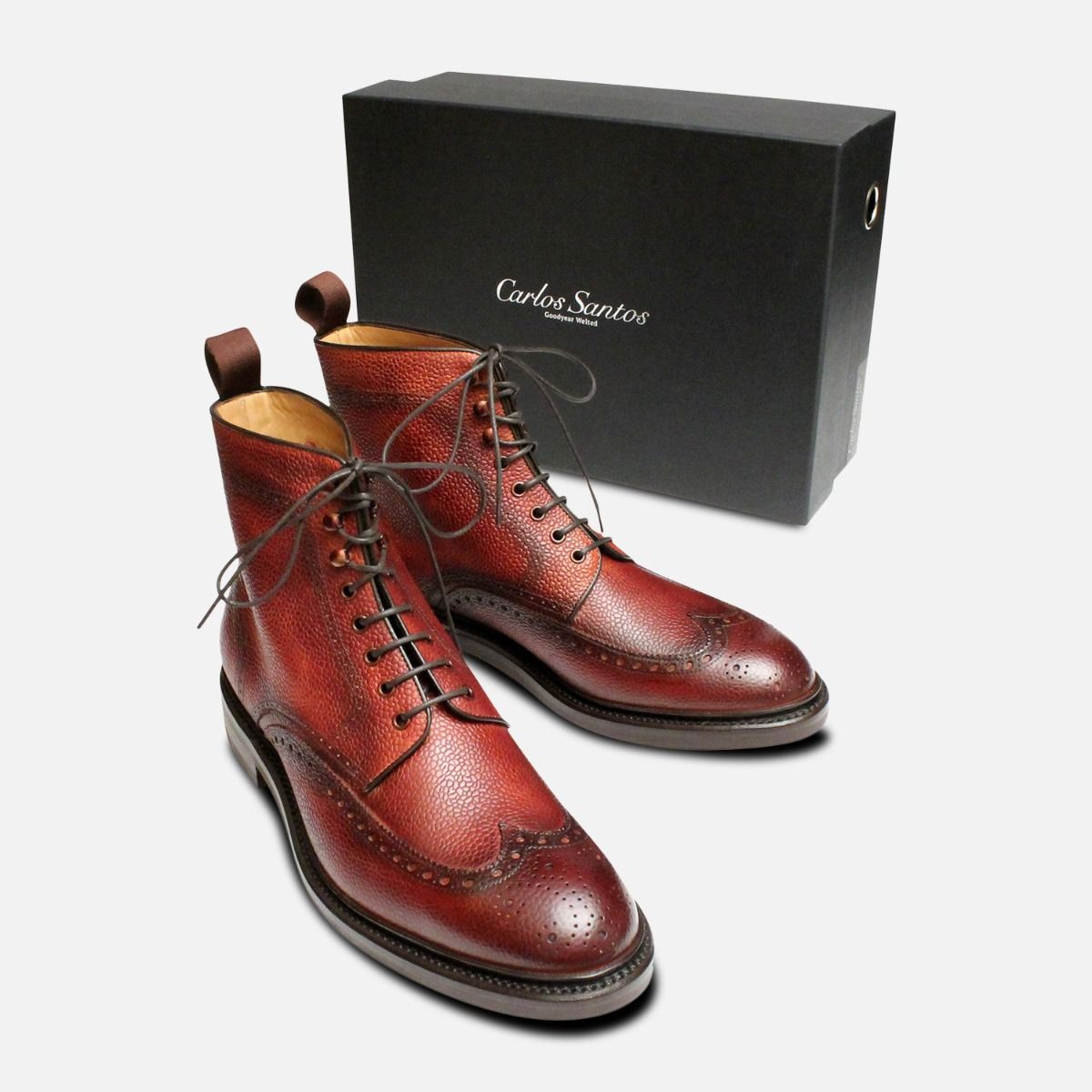 Oxblood brogue hot sale boots mens