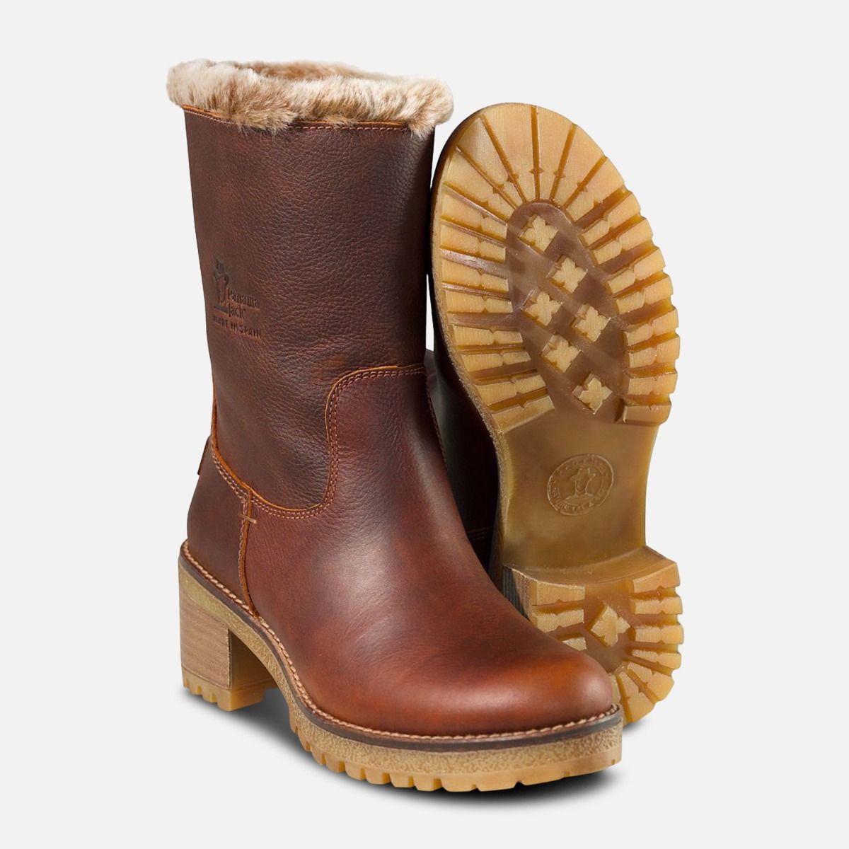 Ladies Panama Jack Brown Fur Boots