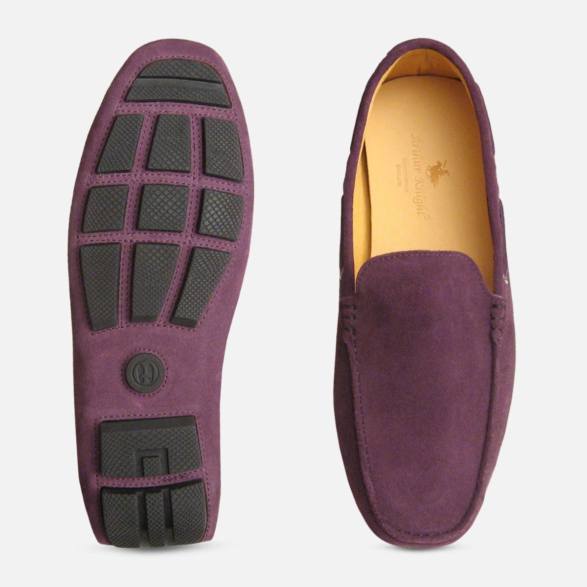 purple driving shoes