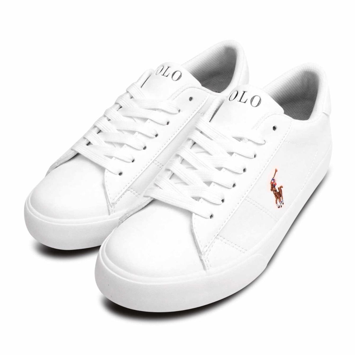 Ralph Lauren All White Designer Childrens Lace Up Shoes