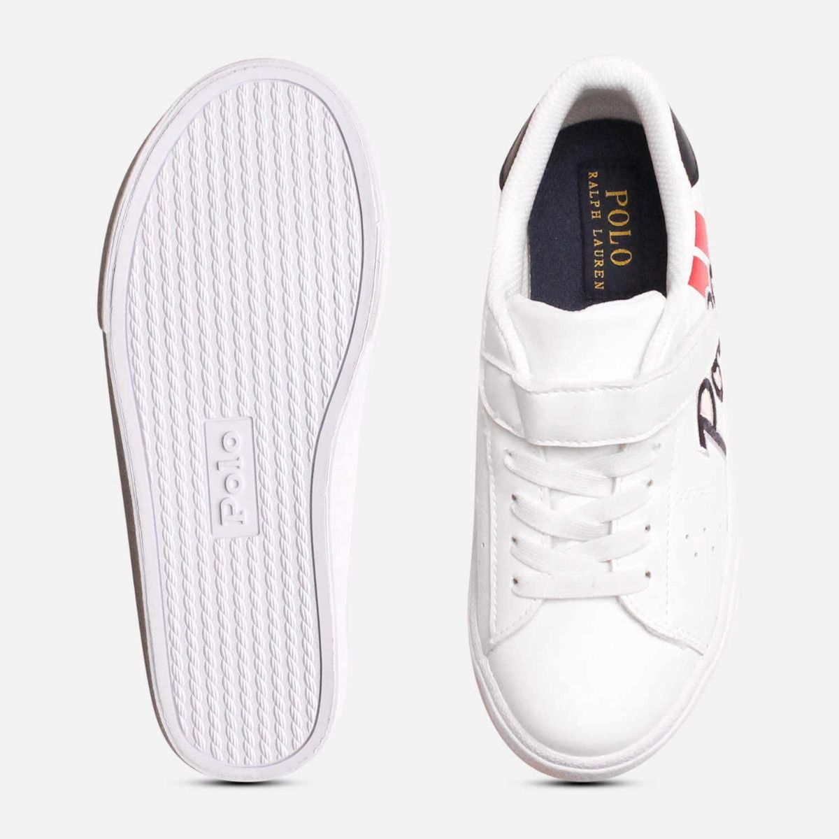 Ralph Lauren Polo White Leather Kids Theron II Shoes