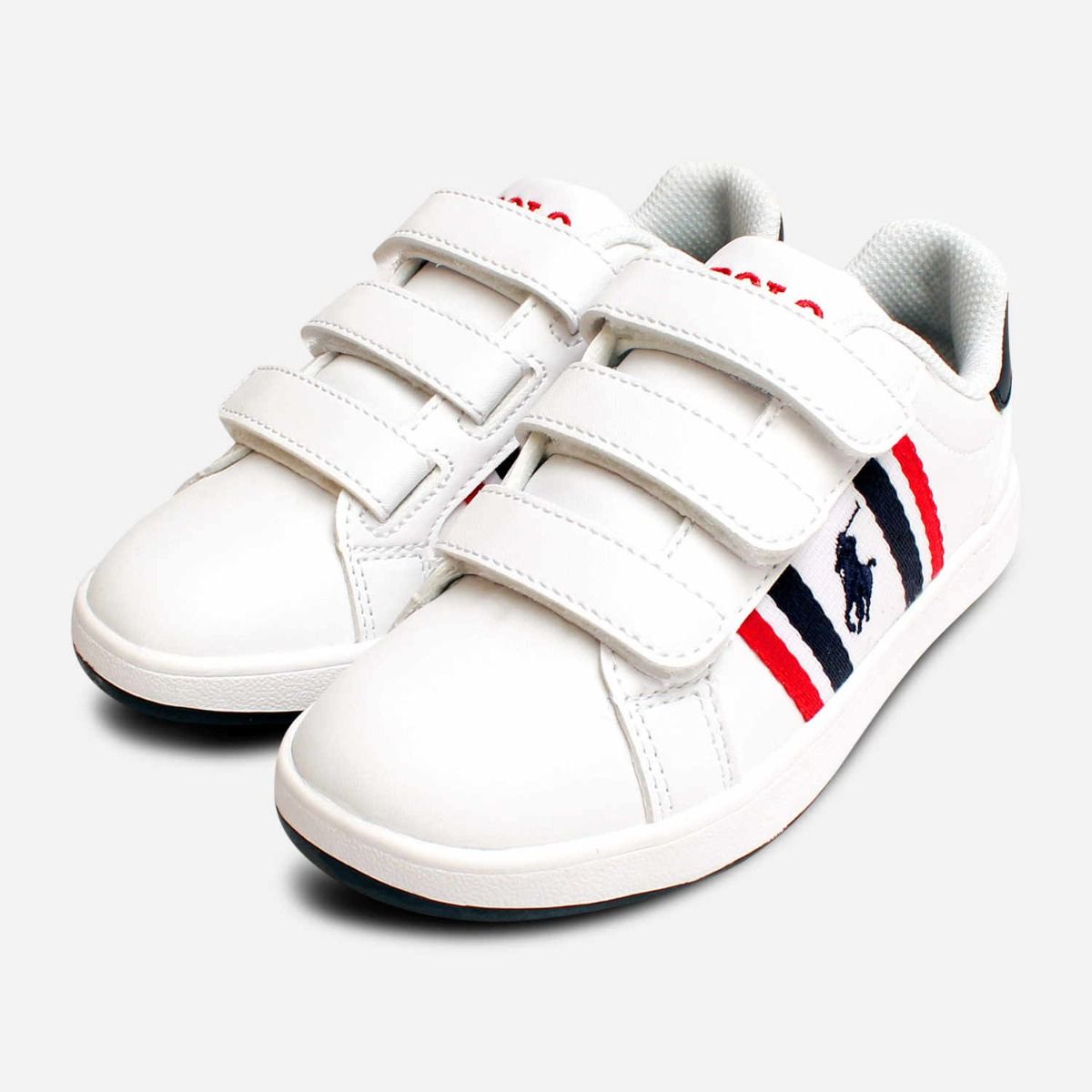 Ralph Lauren Polo Childrens Classic White Leather Shoes