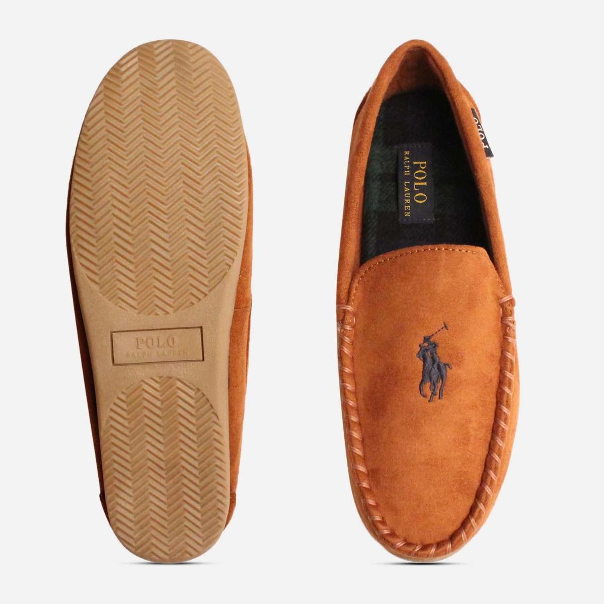 Ralph Lauren Delcan II Mens Snuff Plaid Luxury Slippers