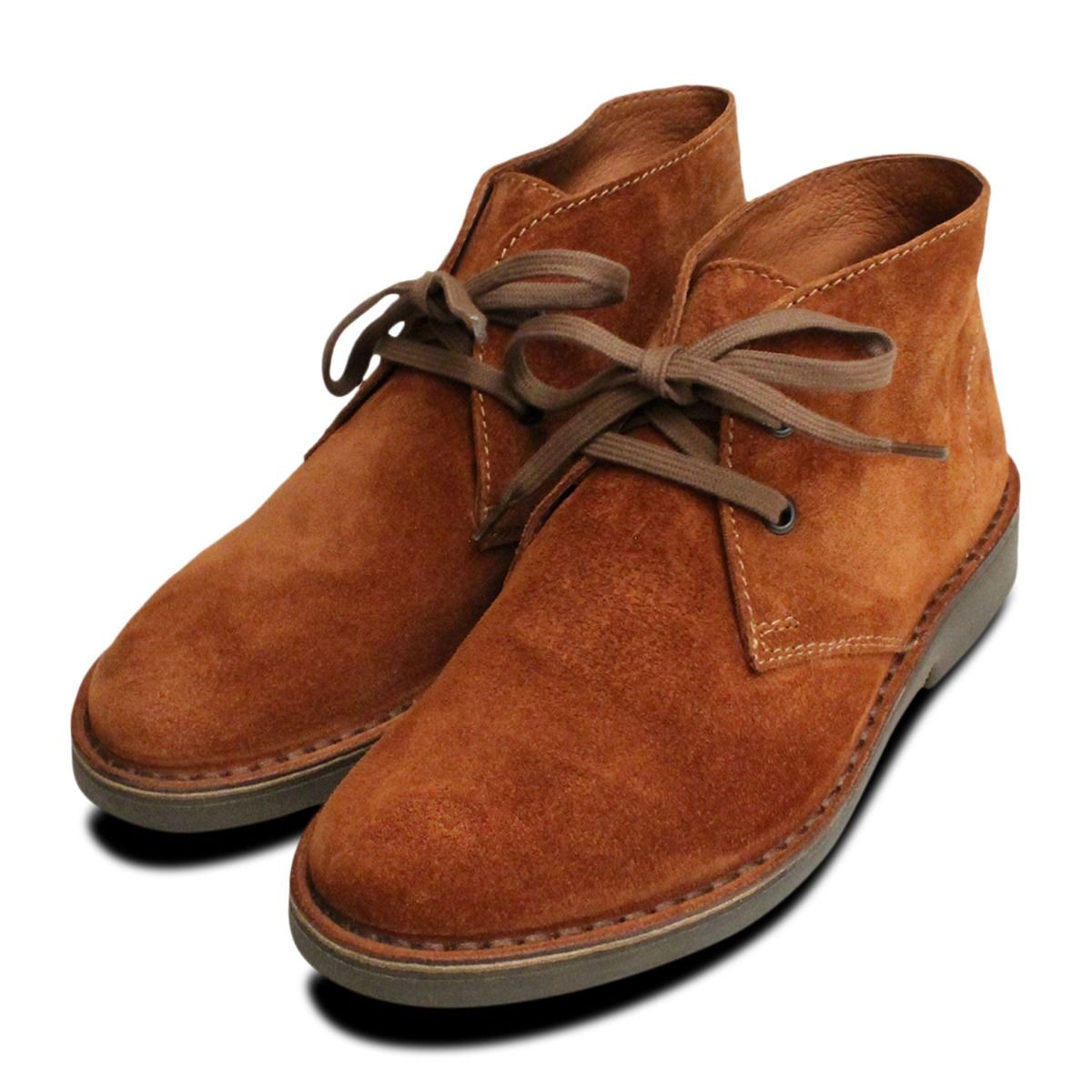 Ladies Cognac Suede Italian Desert Boots