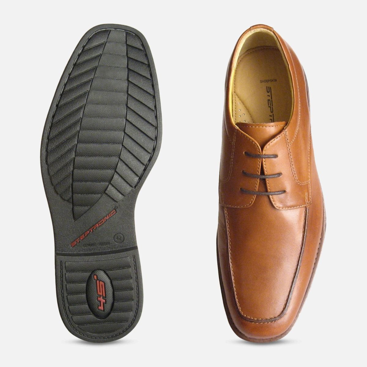 Steptronic Cognac Azure Tan Leather Mens Lace Up Shoes