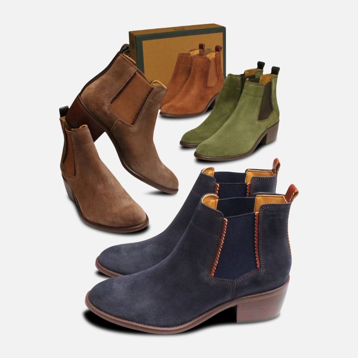 Womens suede chelsea ankle hot sale boots