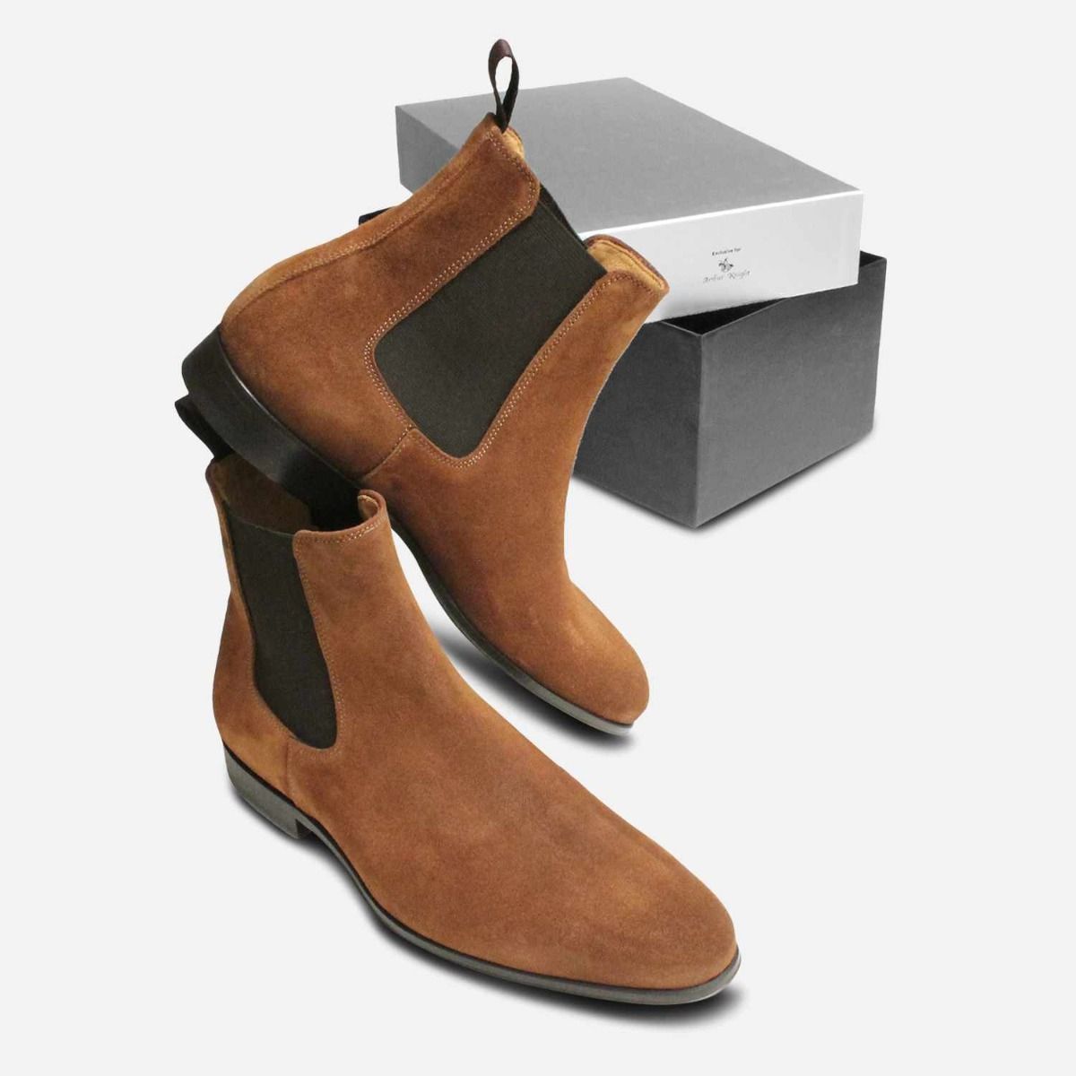 Tobacco Snuff Suede Mens Italian Chelsea Boots