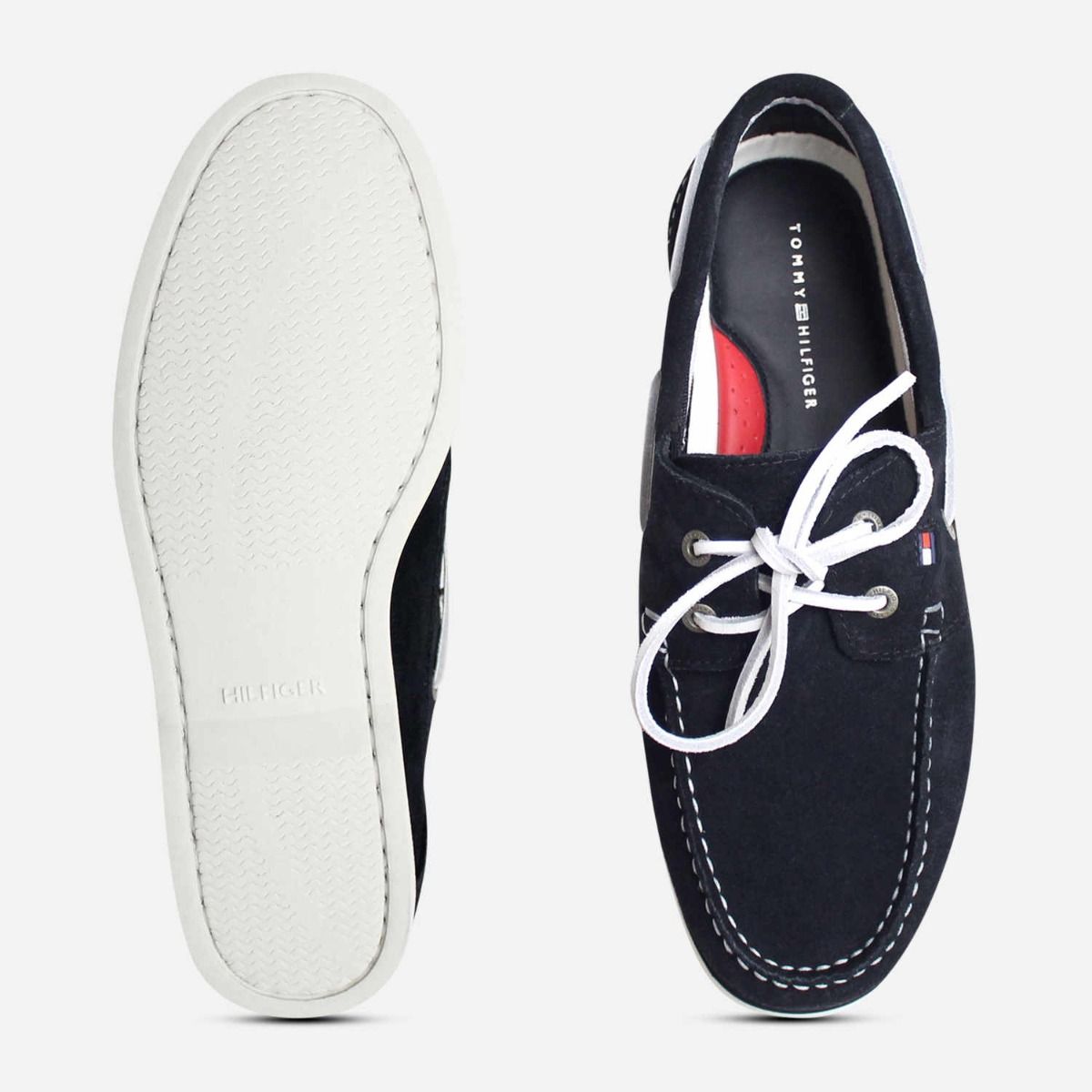 Tommy Hilfiger Classic Suede Boat Shoe in Black for Men Mens Shoes Slip-on shoes Boat and deck shoes 