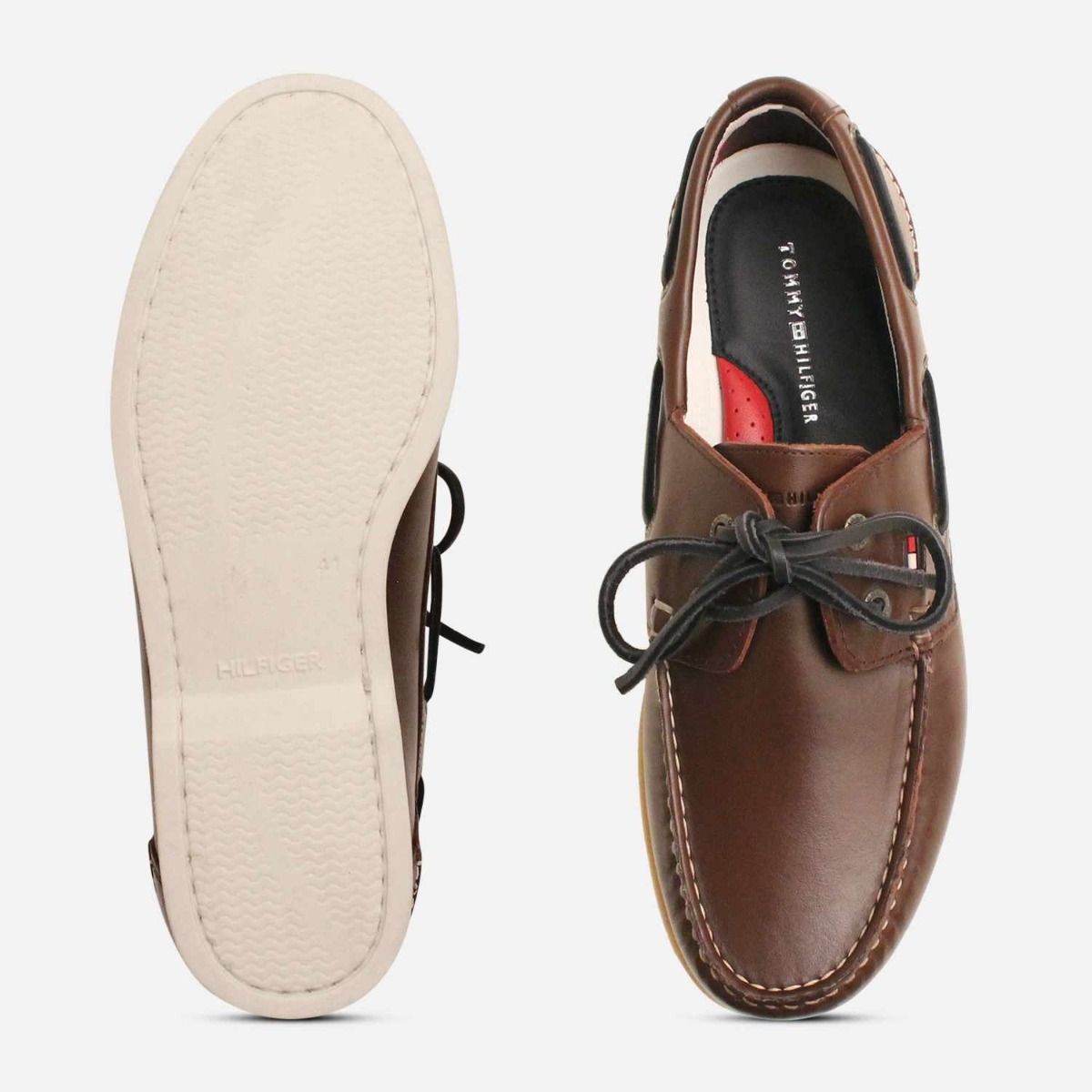 Tommy Brown Leather Boat Shoes