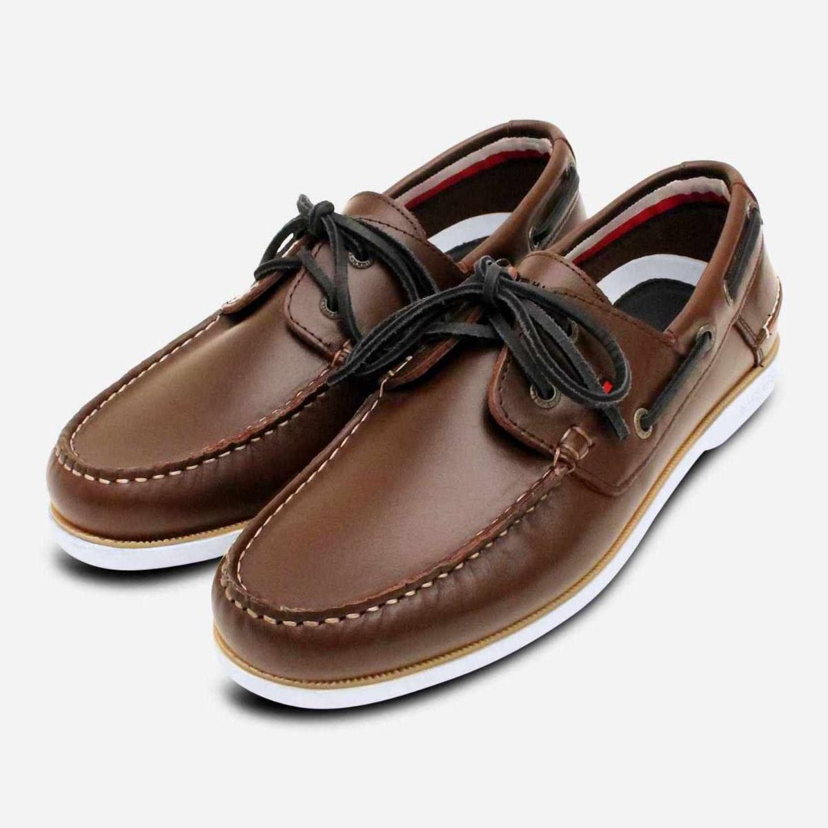 Tommy Brown Leather Boat Shoes