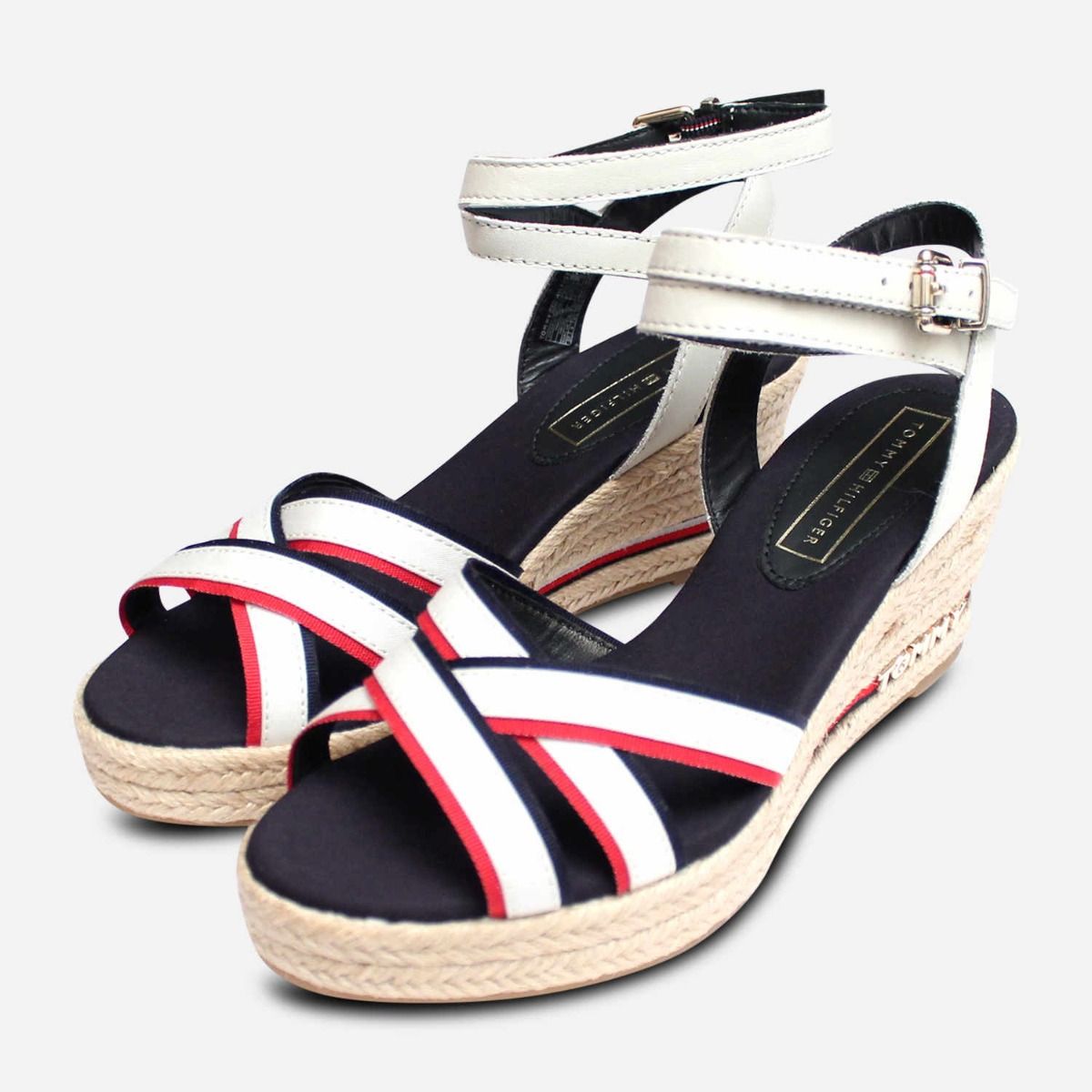 ESIE | High Heel Sporty Nappa Leather Wedge Sandal With Hand Braided Straps