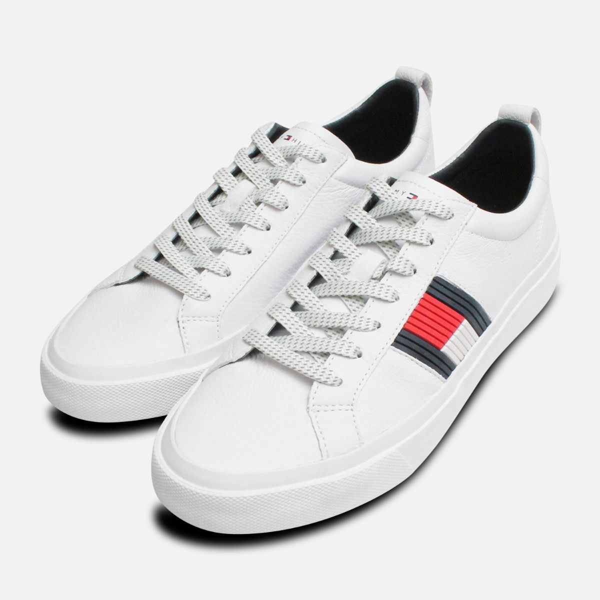 Tommy Hilfiger Flag Detail Leather Sneakers