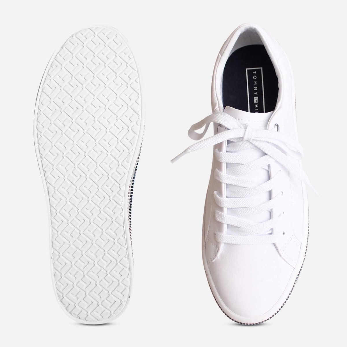Tommy Jeweled Sneakers White Leather